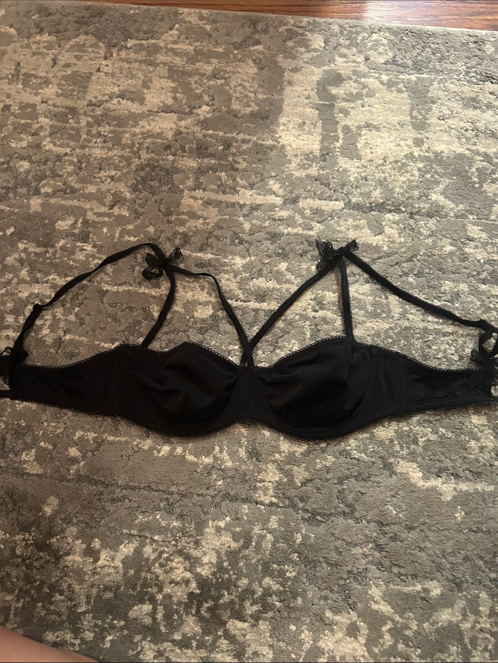 Black Underwire Lace-Trim Bra